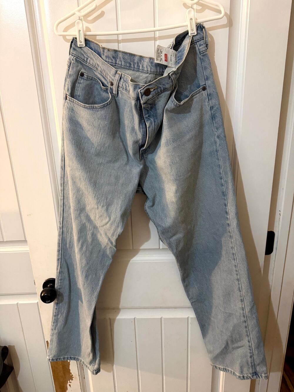 Wrangler Five Star Premium Denim Jeans Men's 36x30 Light Wash Blue 1096FXVDB